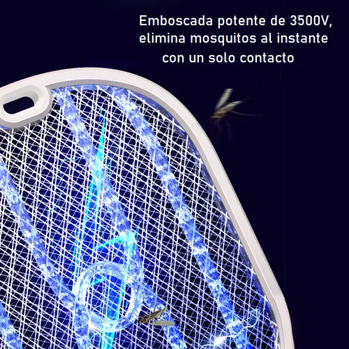 Raqueta Mata Mosquitos Y Moscas Led Reca
